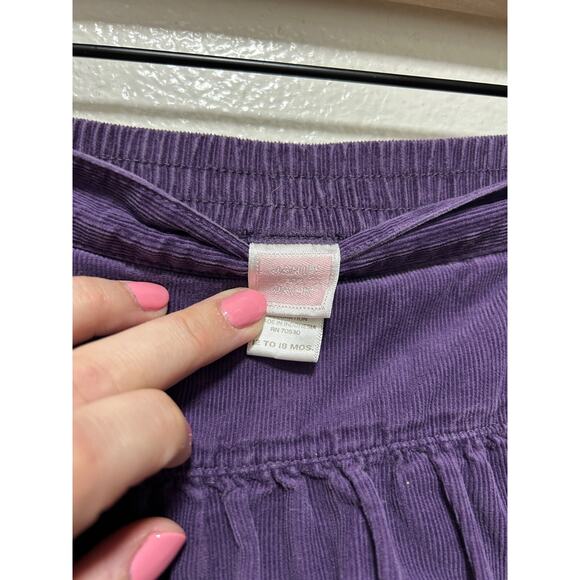 Janie and Jack Purple Corduroy Embroidered Tiered Lined Skirt 12-18 Months - Picture 2 of 4